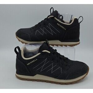 Merrell Womens Alpine Sneaker Running Shoe Lace Up Black Size 8 EUC J95376 Suede